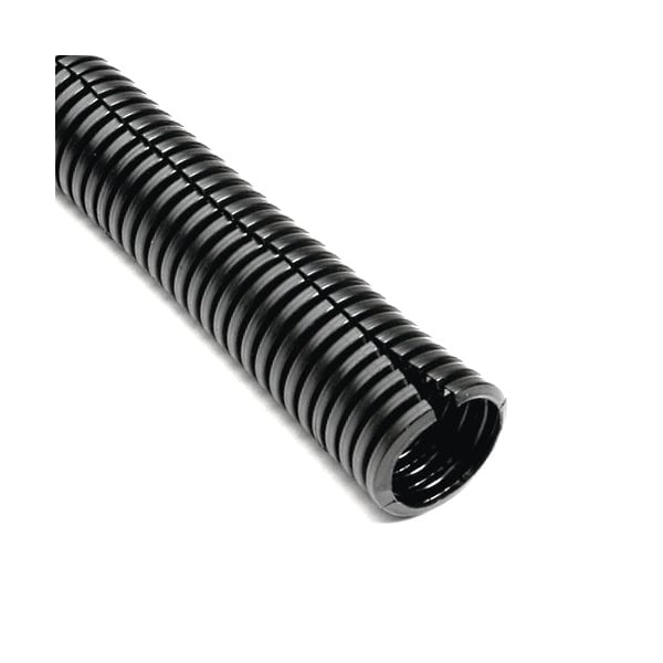 1/2in. Wire Loom, Black 125 Degrees C Nylon Split Sleeving, 1 ft Length